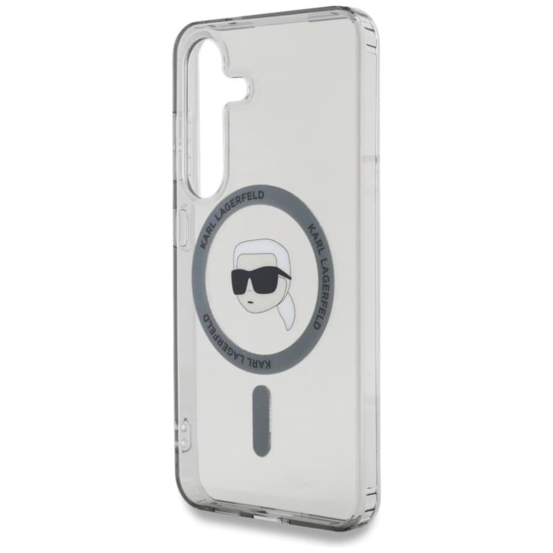 Karl Lagerfeld Button Karl Head Printed Logo MagSafe - Case for Samsung Galaxy S25 (Black) - 6