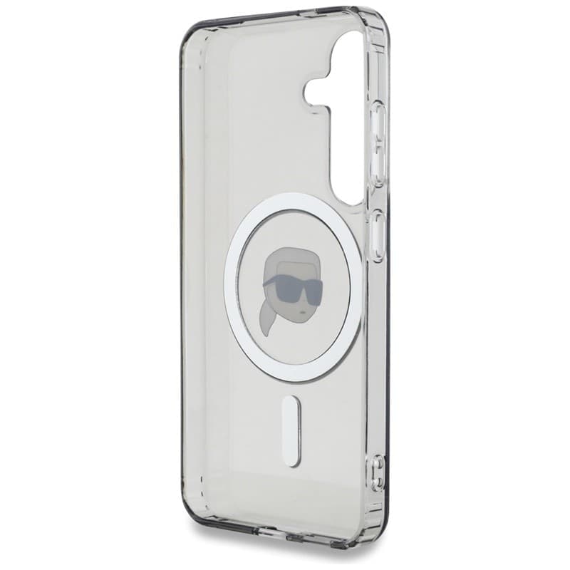 Karl Lagerfeld Button Karl Head Printed Logo MagSafe - Case for Samsung Galaxy S25 (Black) - 7