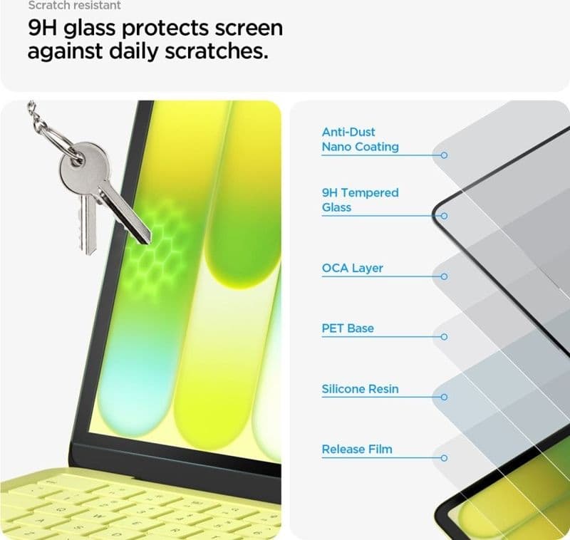 Spigen Glas.tR Slim FC - Vetro temperato per MacBook Neo (cornice nera) - 7