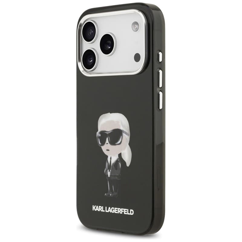 Karl Lagerfeld IML Aquarelle Karl & Logo MagSafe - Custodia per iPhone 17 Pro (Nero) - 2