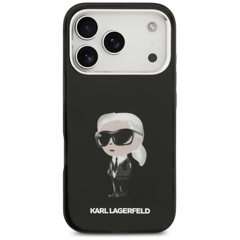 Karl Lagerfeld IML Aquarelle Karl & Logo MagSafe - Custodia per iPhone 17 Pro (Nero) - 3