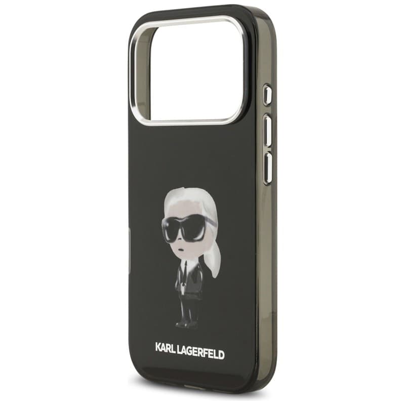 Karl Lagerfeld IML Aquarelle Karl & Logo MagSafe - Custodia per iPhone 17 Pro (Nero) - 6