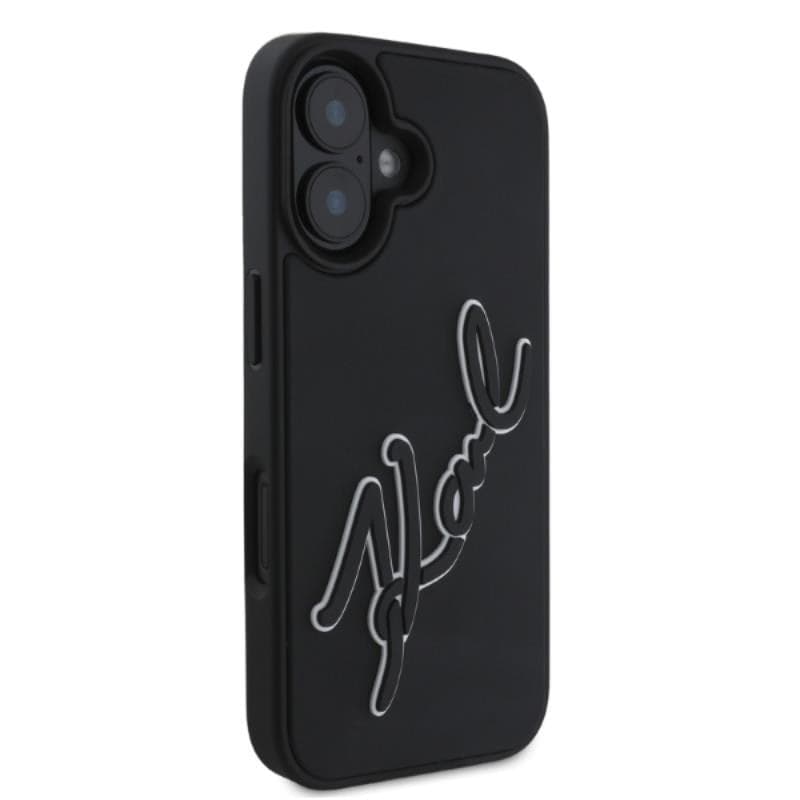 Karl Lagerfeld 3D Rubber Bicolor Signature - Case for iPhone 16 (black) - 2