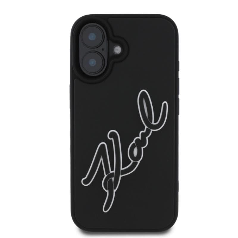 Karl Lagerfeld 3D Rubber Bicolor Signature - Case for iPhone 16 (black) - 3