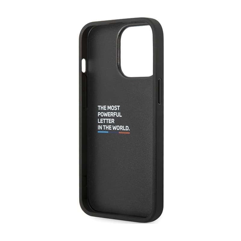 BMW Leather Carbon Blue Line - Case for iPhone 13 Pro Max (Black) - 7