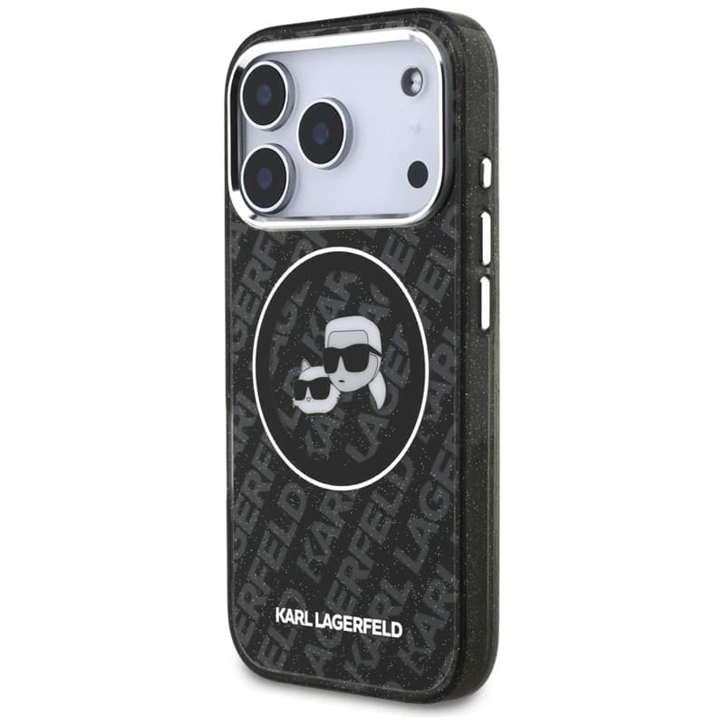 Karl Lagerfeld IML Glitter Karl & Choupette Heads Logo MagSafe - Case for iPhone 17 Pro (black) - 2