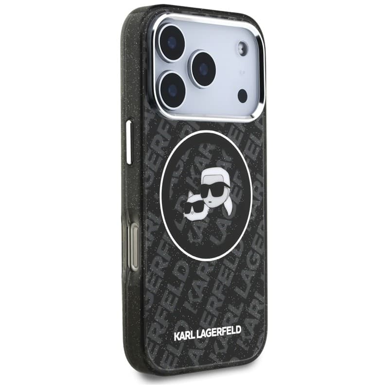 Karl Lagerfeld IML Glitter Karl & Choupette Heads Logo MagSafe - Case for iPhone 17 Pro (black) - 4