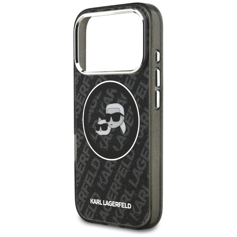 Karl Lagerfeld IML Glitter Karl & Choupette Heads Logo MagSafe - Case for iPhone 17 Pro (black) - 6