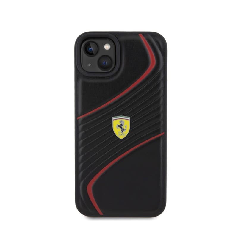 Ferrari Twist Metal Logo - Case for iPhone 15 Plus (Black) - 3