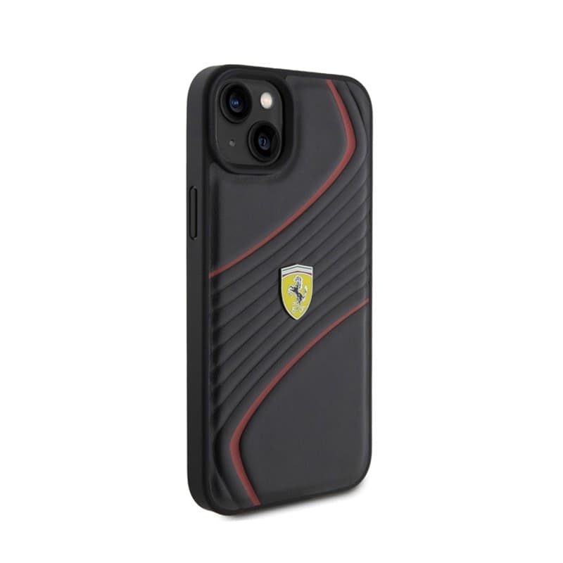 Ferrari Twist Metal Logo - Case for iPhone 15 Plus (Black) - 4