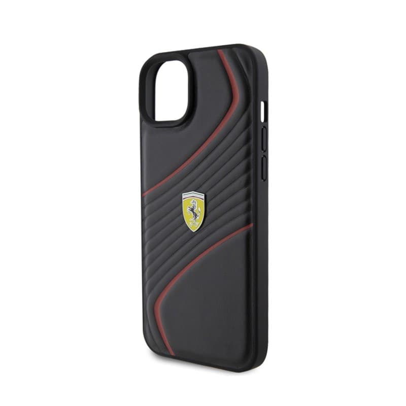 Ferrari Twist Metal Logo - Case for iPhone 15 Plus (Black) - 6