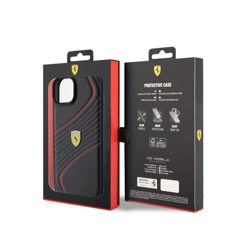 Ferrari Twist Metal Logo - Case for iPhone 15 Plus (Black) - 8