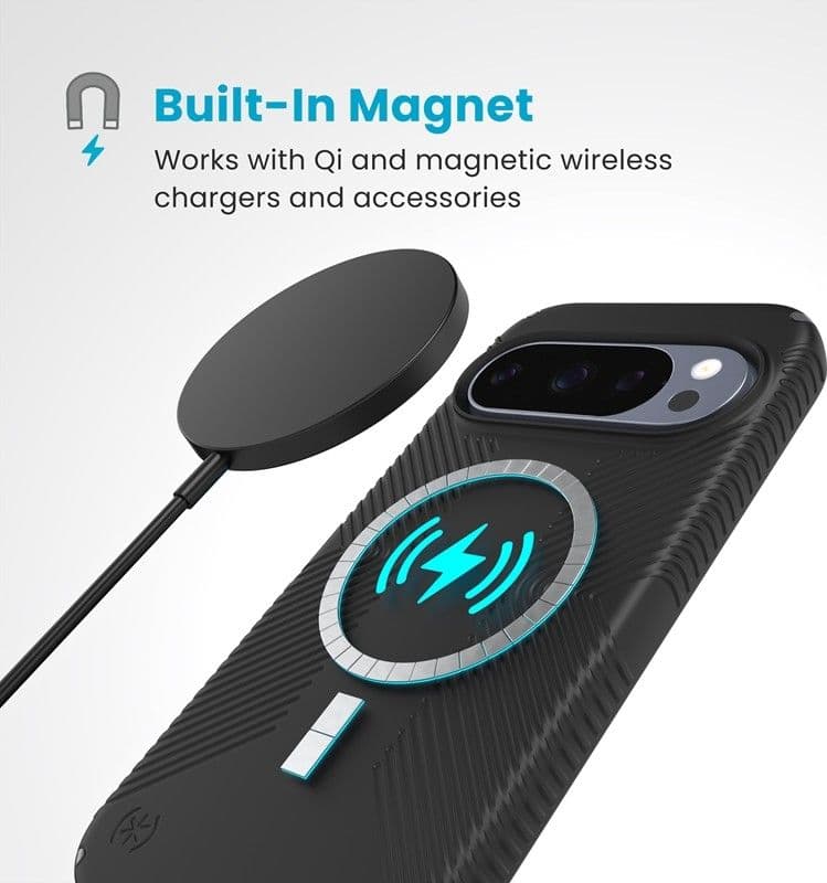 Speck Presidio2 Grip Magnet - Custodia per Google Pixel 10 / Google Pixel 10 Pro (Nero/Grigio Ardesia) - 13
