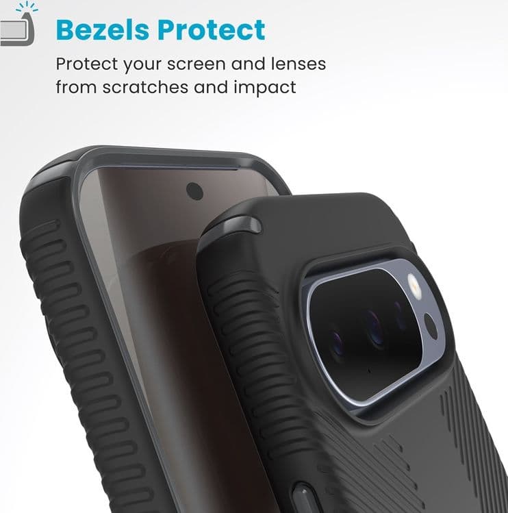 Speck Presidio2 Grip Magnet - Custodia per Google Pixel 10 / Google Pixel 10 Pro (Nero/Grigio Ardesia) - 4