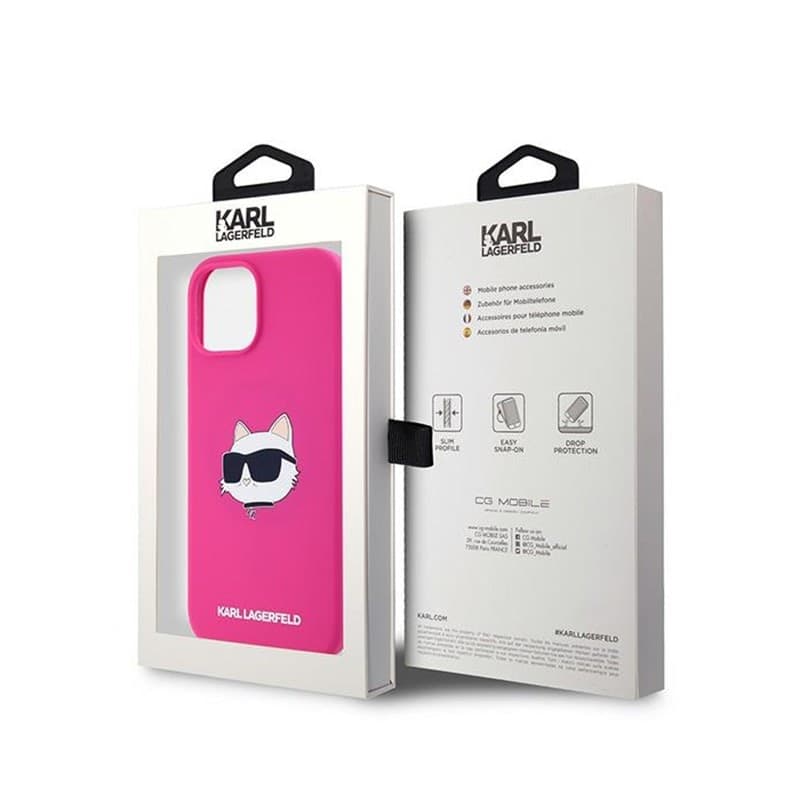 Karl Lagerfeld Silicone Choupette Head MagSafe - iPhone 15 Plus / 14 Plus Case (pink) - 8