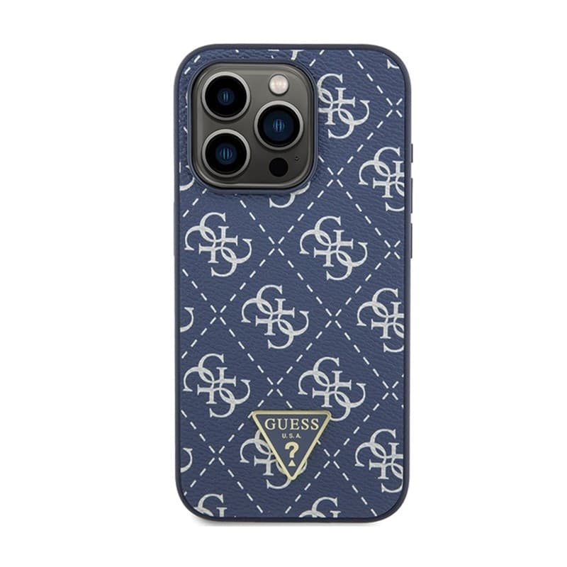 Guess 4G Triangle Metal Logo - Case for iPhone 15 Pro (blue) - 3