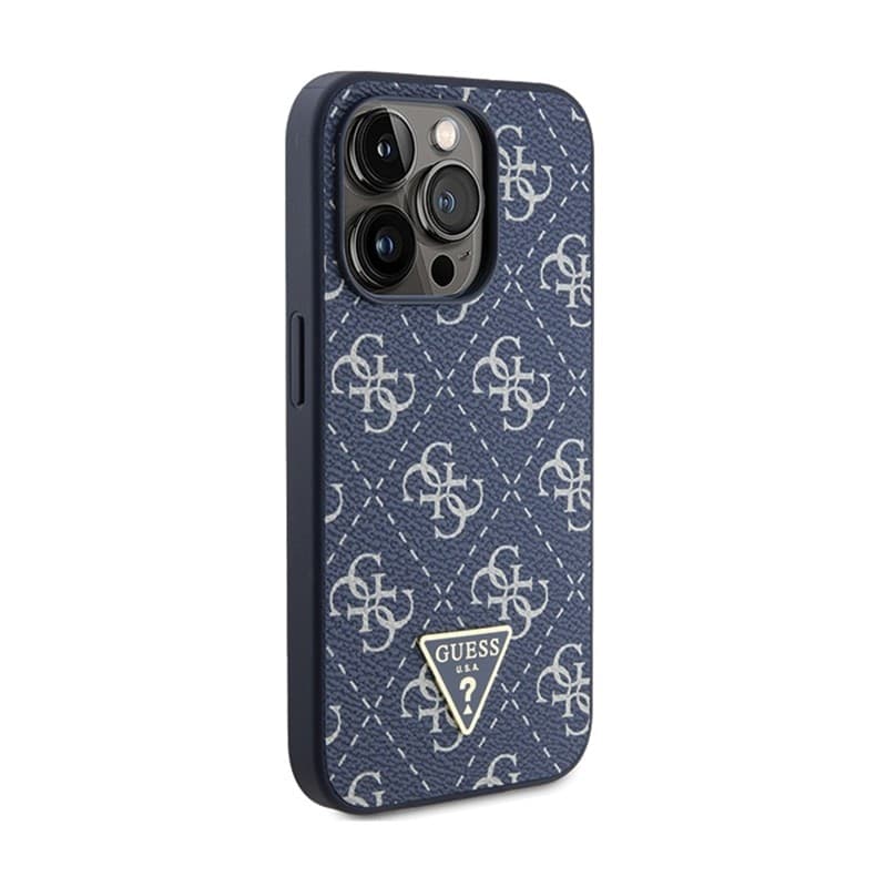 Guess 4G Triangle Metal Logo - Case for iPhone 15 Pro (blue) - 4