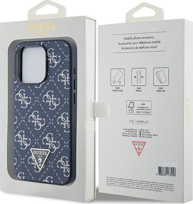 Guess 4G Triangle Metal Logo - Case for iPhone 15 Pro (blue) - 8