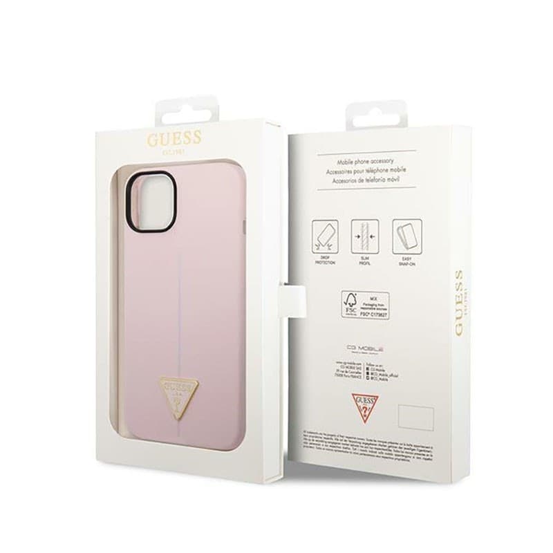 Guess Silicone Triangle Logo - Case for iPhone 14 Plus (Purple) - 8