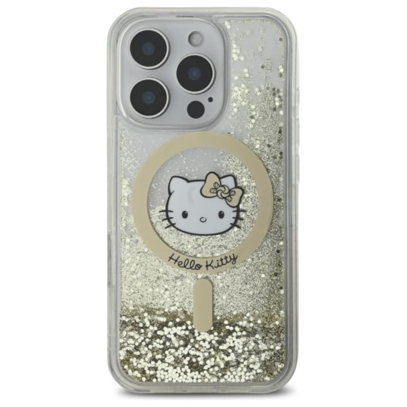 Hello Kitty Liquid Glitter Fever MagSafe - Case for iPhone 16 Pro Max (white/gold) - 3