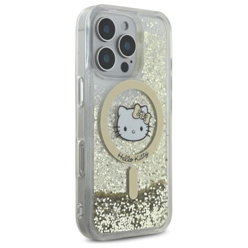 Hello Kitty Liquid Glitter Fever MagSafe - Case for iPhone 16 Pro Max (white/gold) - 4