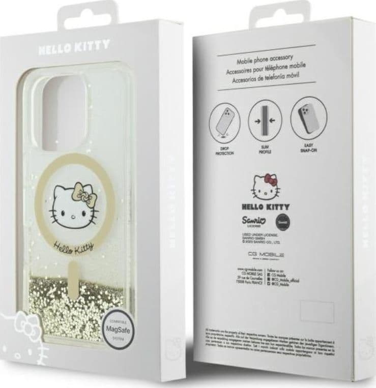 Hello Kitty Liquid Glitter Fever MagSafe - Case for iPhone 16 Pro Max (white/gold) - 8