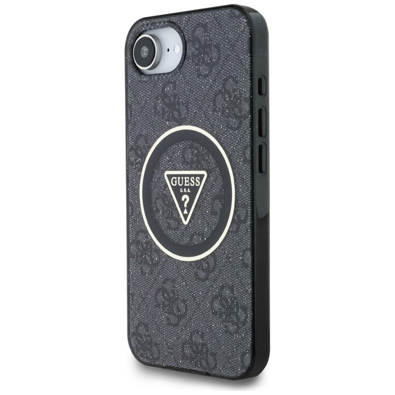 Guess IML Metal Glitter 4G Circle Triangle MagSafe - Case for iPhone 16e (black) - 2