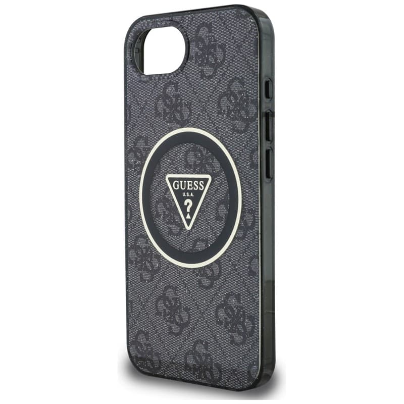 Guess IML Metal Glitter 4G Circle Triangle MagSafe - Case for iPhone 16e (black) - 6