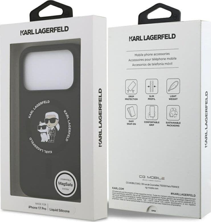 Karl Lagerfeld Silicone Karl & Choupette Ring MagSafe - Case iPhone 17 Pro (black) - 8
