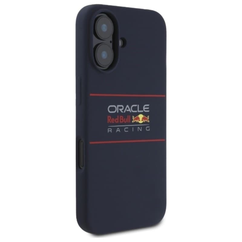 Custodia MagSafe in silicone con logo orizzontale Red Bull per iPhone 16 (blu navy) - 4
