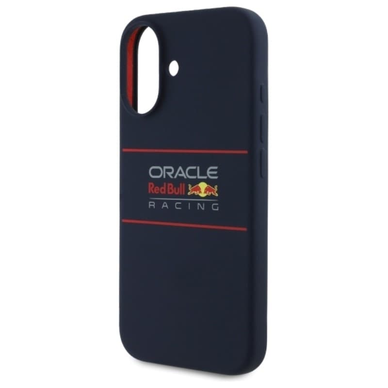 Custodia MagSafe in silicone con logo orizzontale Red Bull per iPhone 16 (blu navy) - 6