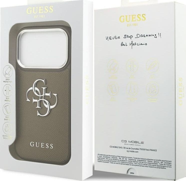Guess Grained Big 4G Classic Logo - Case iPhone 17 Pro (brown) - 8