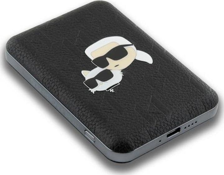 Karl Lagerfeld Karl & Choupette Head Pin MagSafe - Wireless Power Bank 5000 mAh 15W (black) - 4