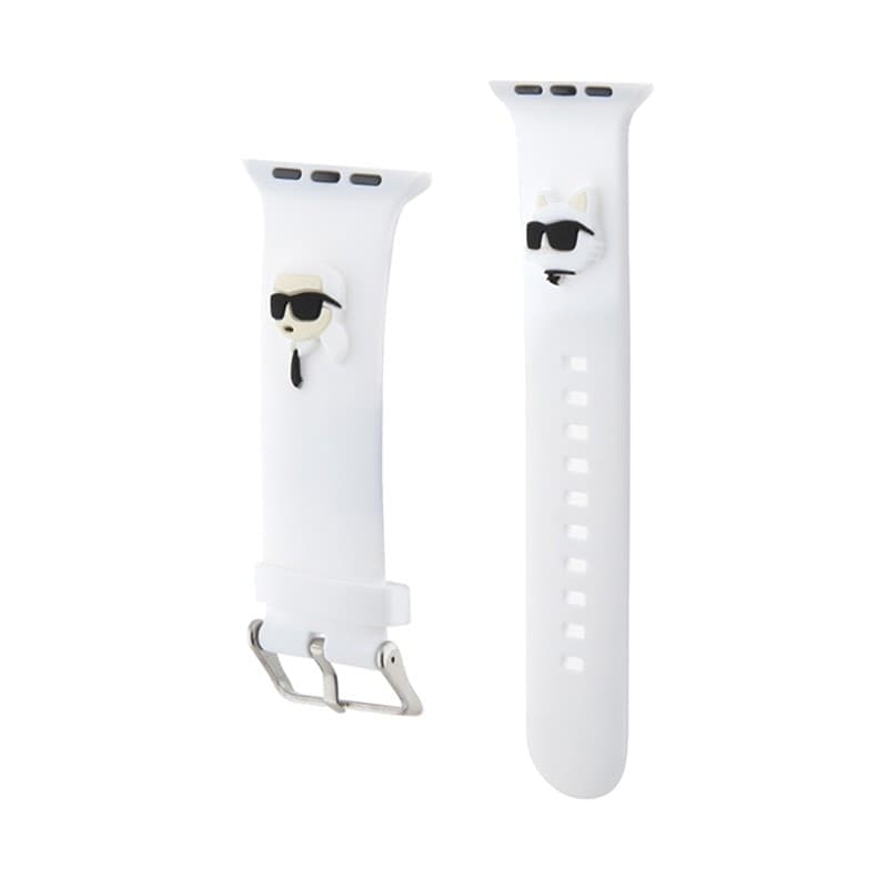 Karl Lagerfeld 3D Rubber Karl & Choupette Heads NFT - Strap for Apple Watch 42/44/45/49 mm (white) - 7