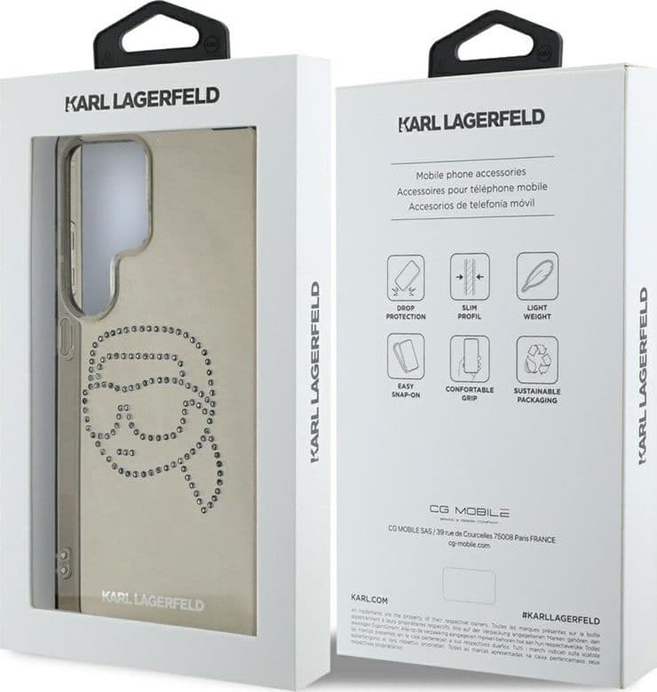 Karl Lagerfeld Rhinestones Karl Head Logo - Case for Samsung Galaxy S25 Ultra (Black) - 8
