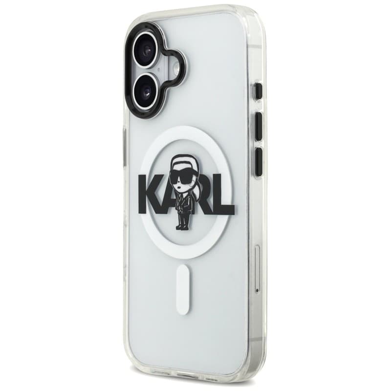Karl Lagerfeld IML Karl Sketch Logo MagSafe - Custodia per iPhone 17 (trasparente) - 2