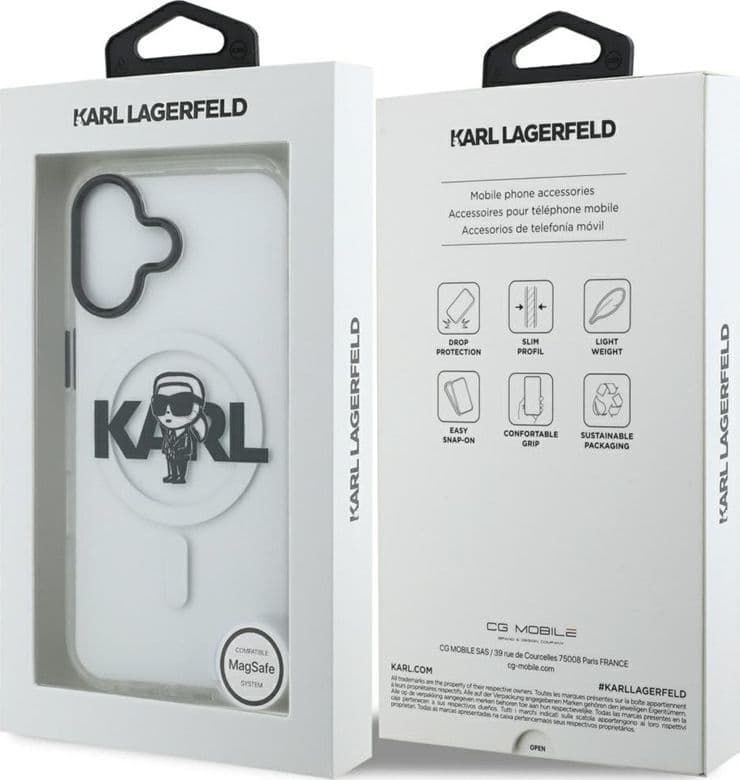 Karl Lagerfeld IML Karl Sketch Logo MagSafe - Custodia per iPhone 17 (trasparente) - 8