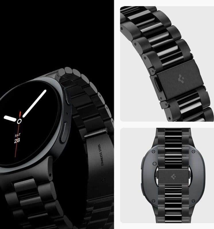 Cinturino Spigen Modern Fit in acciaio inox 316L per Samsung Galaxy Watch 9 / 8 / 8 Classic 40 / 44 / 46 mm (nero) - 8
