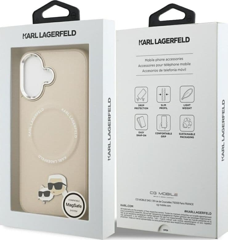 Karl Lagerfeld Karl & Choupette Pins MagSafe - Case for iPhone 17 (beige) - 8