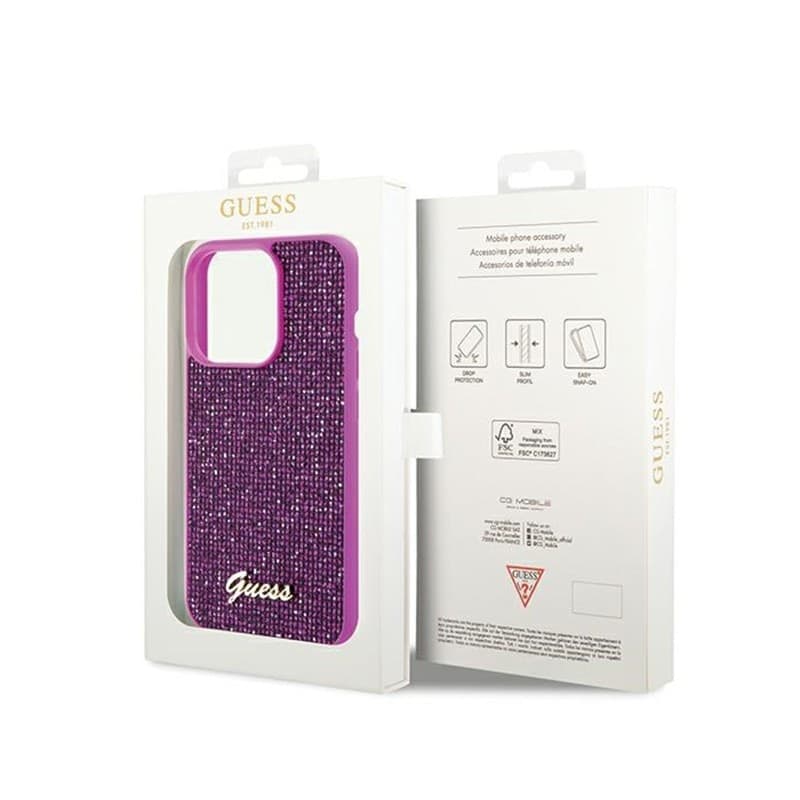 Guess Disco Metal Script - iPhone 14 Pro Case (fuchsia) - 8
