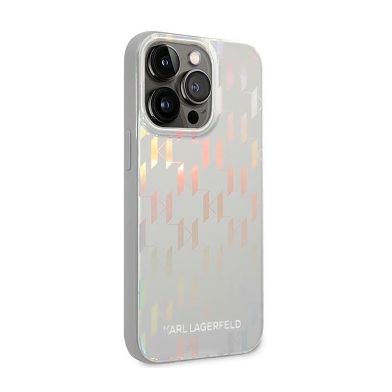 Karl Lagerfeld Monogram Iridescent - Cover for iPhone 14 Pro (silver) - 3