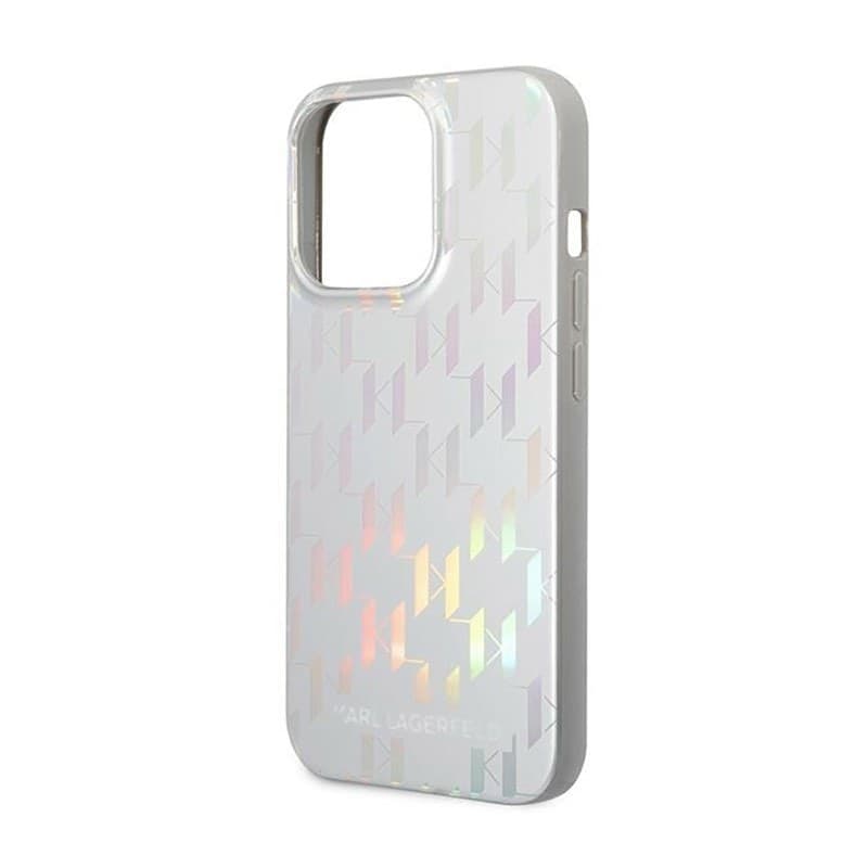Karl Lagerfeld Monogram Iridescent - Cover for iPhone 14 Pro (silver) - 5