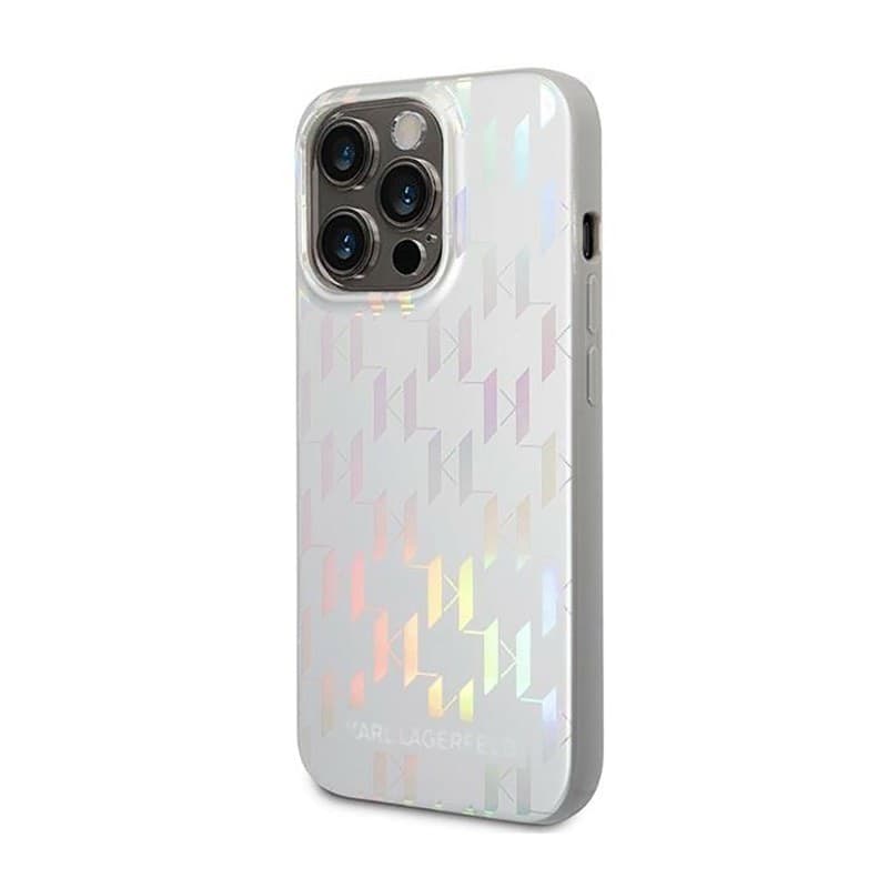 Karl Lagerfeld Monogram Iridescent - Cover for iPhone 14 Pro (silver) - 7