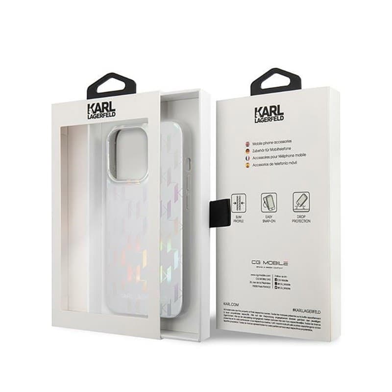 Karl Lagerfeld Monogram Iridescent - Cover for iPhone 14 Pro (silver) - 8