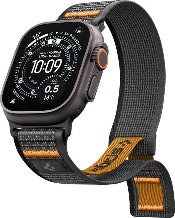 Cinturino Spigen Athlex Air 2 per Apple Watch 44/45/46/49 mm (Nero/Arancione) - 5