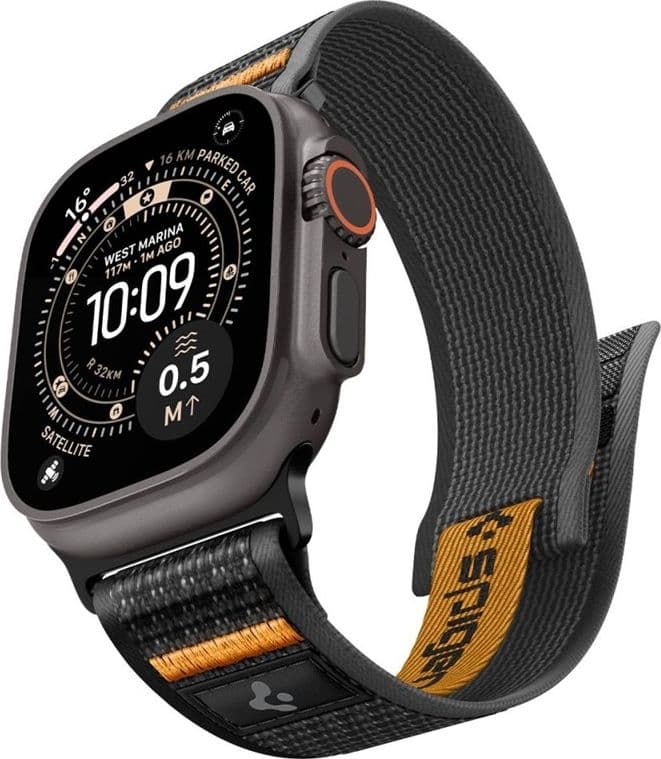 Cinturino Spigen Athlex Air 2 per Apple Watch 44/45/46/49 mm (Nero/Arancione) - 6