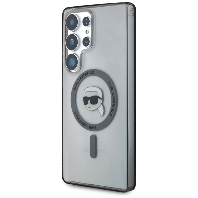 Karl Lagerfeld Button Karl Head Printed Logo MagSafe - Case for Samsung Galaxy S25 Ultra (Black) - 2
