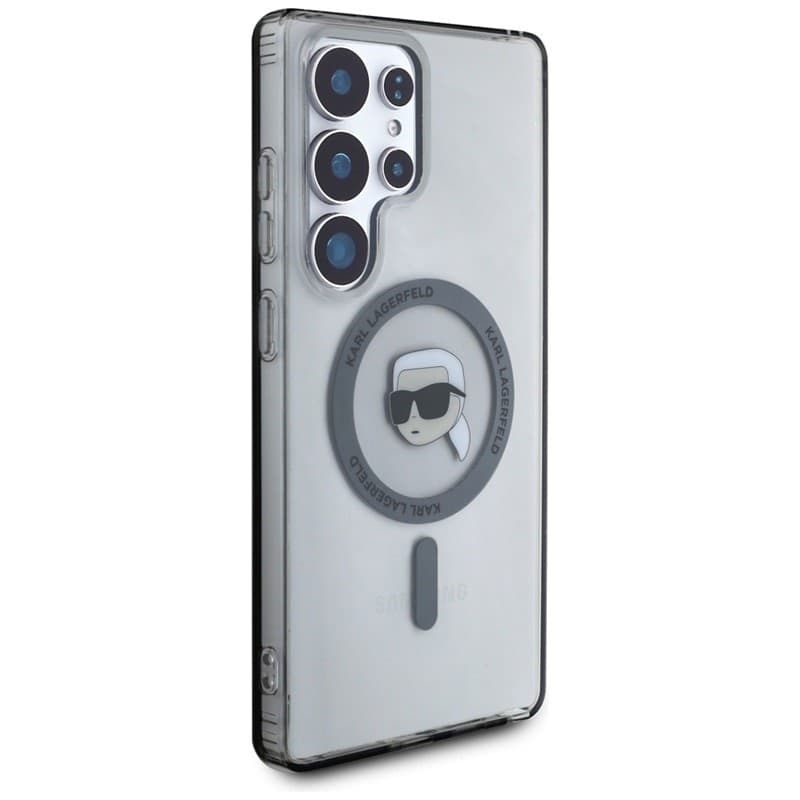 Karl Lagerfeld Button Karl Head Printed Logo MagSafe - Case for Samsung Galaxy S25 Ultra (Black) - 4