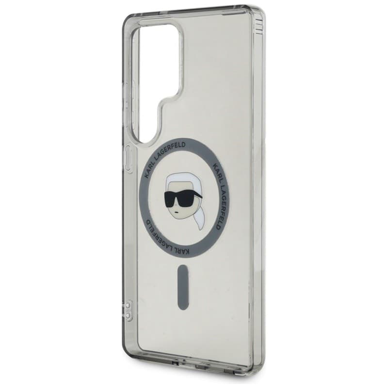 Karl Lagerfeld Button Karl Head Printed Logo MagSafe - Case for Samsung Galaxy S25 Ultra (Black) - 6