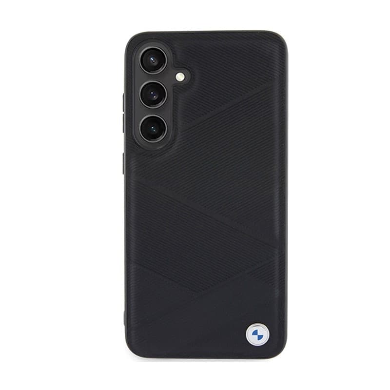 BMW Signature Leather Crossing Lines Pattern - Case for Samsung Galaxy S24 (black) - 3